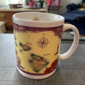 Island Chain Hawaii Sandwich Islands collector mug, damaged